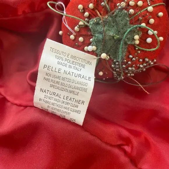 Vera Pelle Masterpelle Handcrafted Italian Cherry Red Suede Italy Leather Jacket - Picture 12 of 13